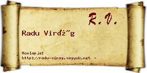 Radu Virág névjegykártya